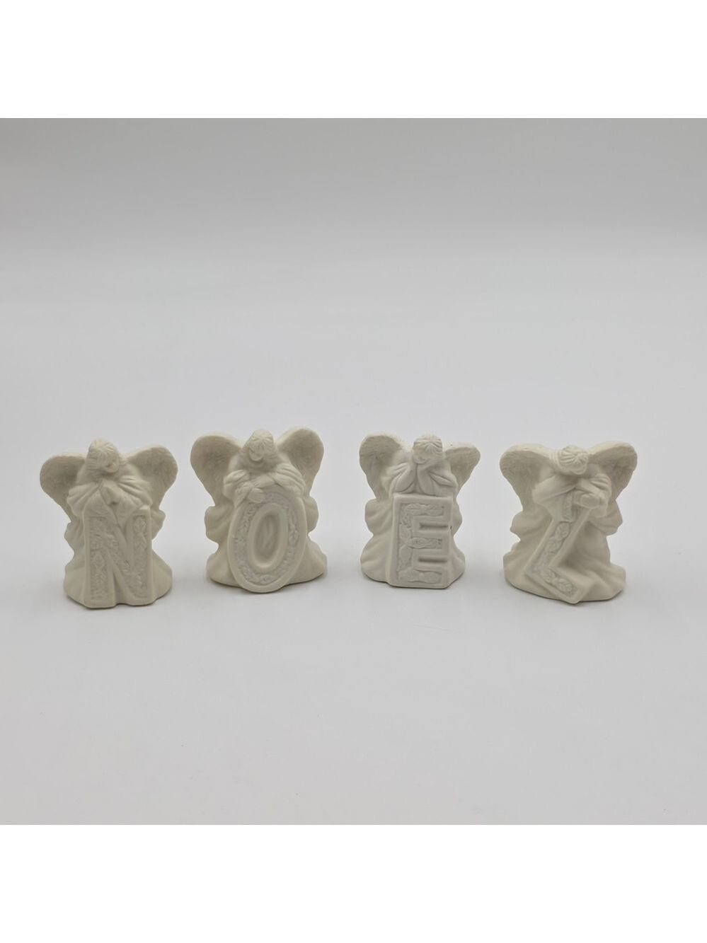 Vintage Cream Angel Noel Figurines World Bazaars Bisque Porcelain